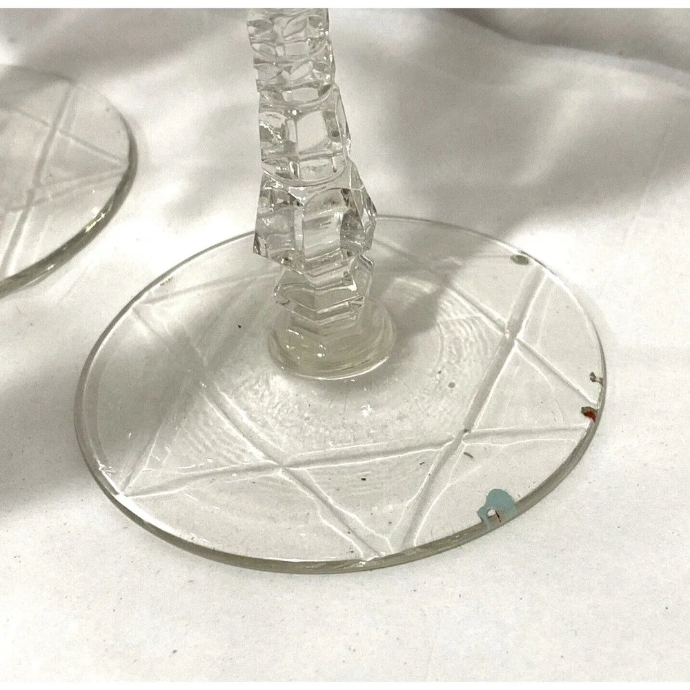 Libbey Rock Sharpe ARCTIC ROSE Goblets Water Glasses Set of 5 Clear etch crystal